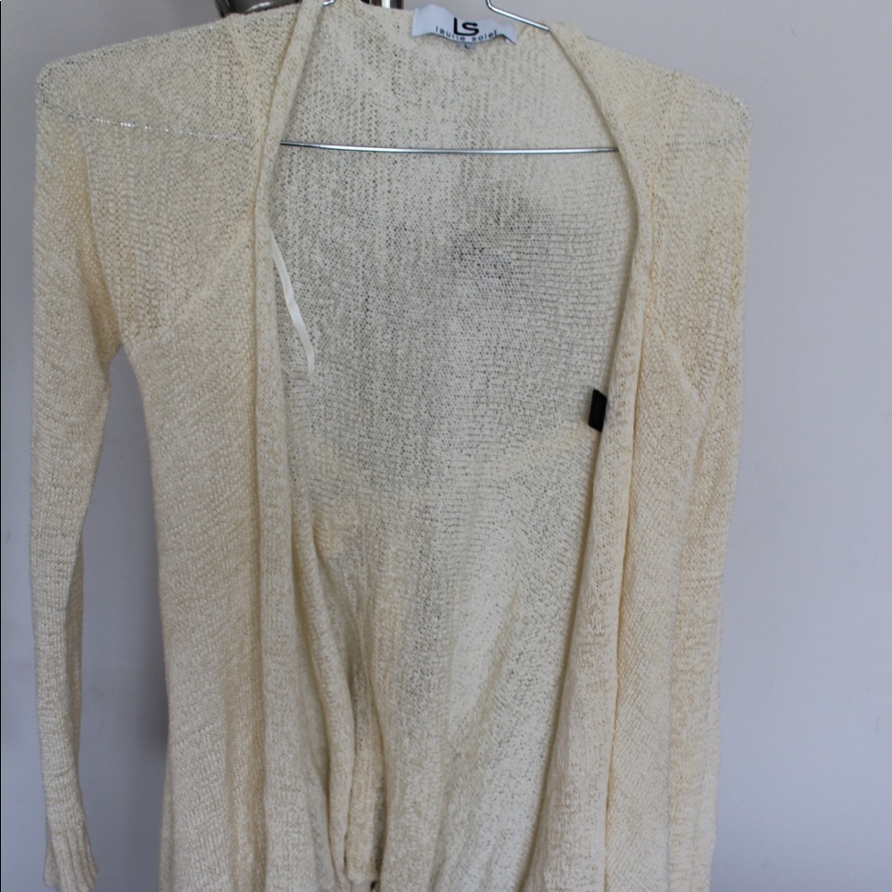 Cream belted cardigan